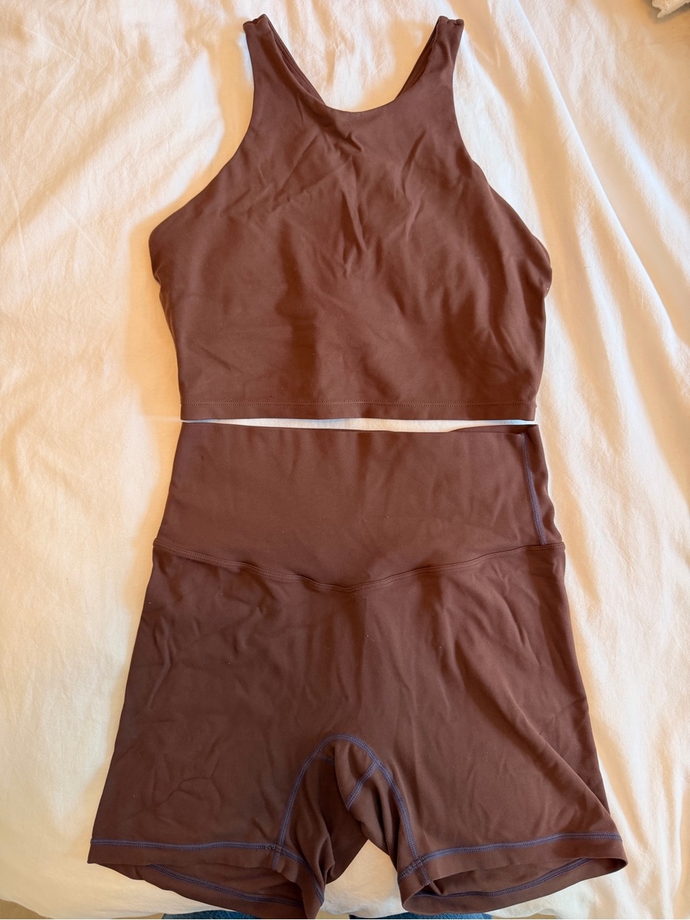 lululemon athletica Brown High-Neck Crop Tank